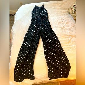 Adelyn Rae black and metallic gold jumpsuit, size small